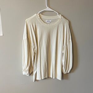 Velvet by Graham & Spencer Cream Long Sleeve Top
